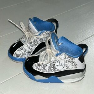 Jordan Kids Sneakers - Black, Blue, White Graphic Design